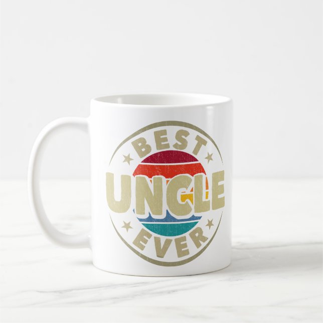 Bester Onkel je Retro Vintager Onkel Väter Tag Kaffeetasse (Links)