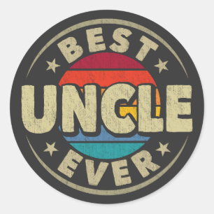 Bester Onkel je Retro Vintager Onkel Väter Tag Runder Aufkleber