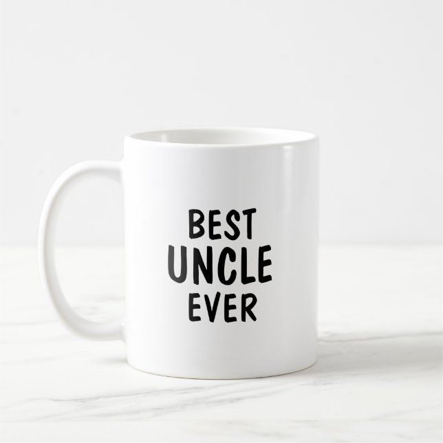Bester Onkel überhaupt Minimalistische Typografie  Kaffeetasse (Links)