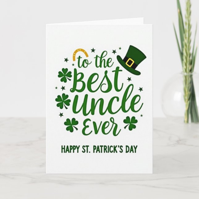 Bester Onkel überhaupt St. Patricks-Karte Karte (Vorderseite)