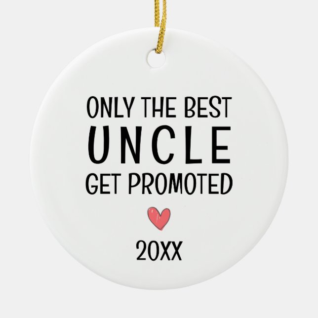 Bester Onkel wird befördert – Personalisiertes Jah Keramik Ornament (Vorne)