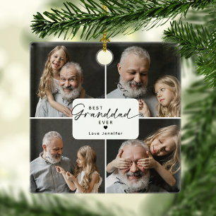 Bester Opa Aller Zeiten 4 Foto-Collage Personalisi Keramikornament