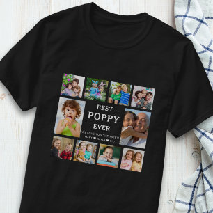 Bester Opa Aller Zeiten Enkelkinder 10 Foto Collag T-Shirt