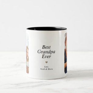 Bester Opa Aller Zeiten Modern Zwei-Fotos Zwei-Tön Zweifarbige Tasse