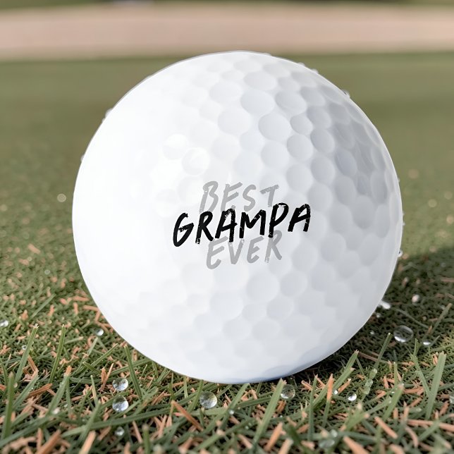 Bester Opa Aller Zeiten Modernes Schwarz und Grau  Golfball (Von Creator hochgeladen)
