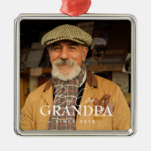 Bester Opa Aller Zeiten Seit 20XX Einfaches Elegan Ornament Aus Metall