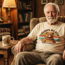 Bester Opa-Bär der Welt Modern und Retro T-Shirt
