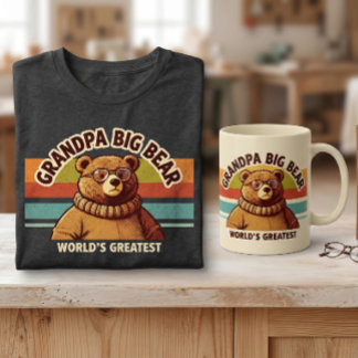 Bester Opa-Bär der Welt Modern und Retro T-Shirt