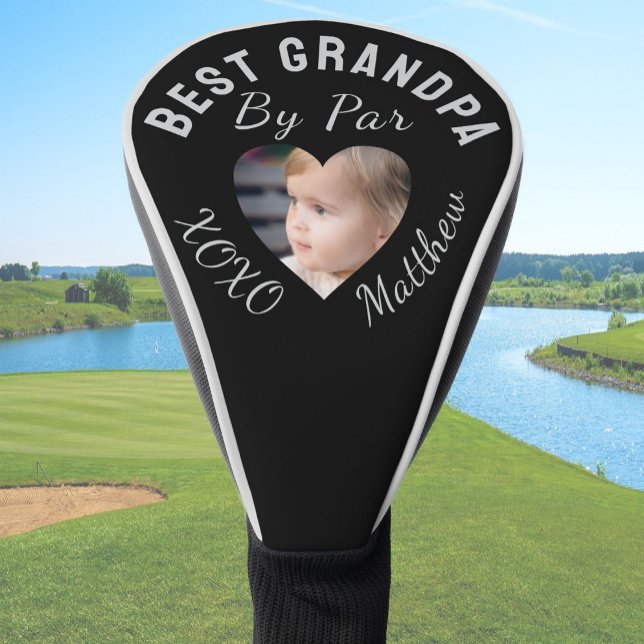 Bester Opa Benutzerdefiniertes Kinderfoto Schwarz Golf Headcover (Von Creator hochgeladen)