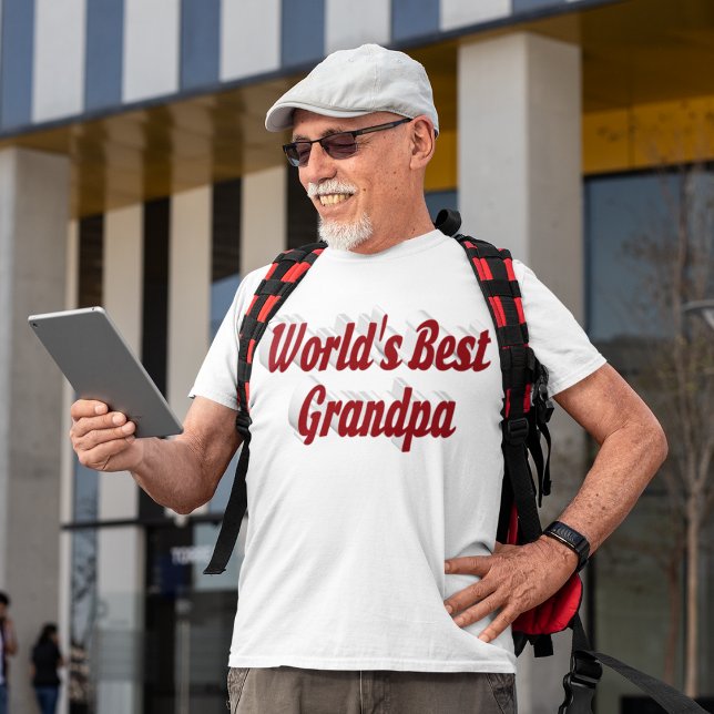 Bester Opa-Bordeaux-Text T-Shirt (Von Creator hochgeladen)