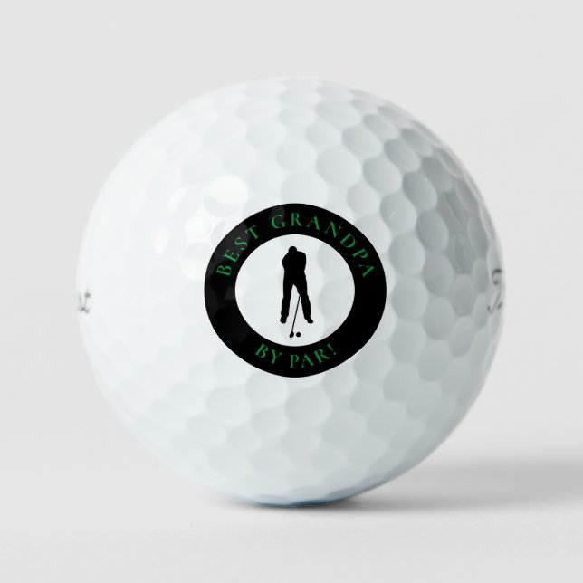 Bester Opa By Par Lustiges Schwarz Grün Golfer Ges Golfball (Vorderseite)