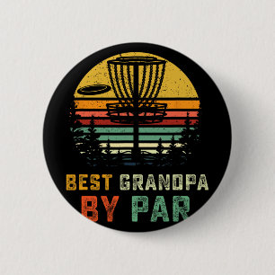 Bester Opa By Par Vatertag Frisbee Disc Golf Button