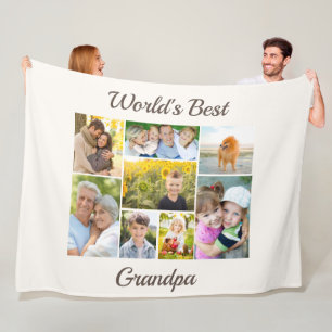 Bester Opa der Welt 8 Foto-Collage Fleecedecke