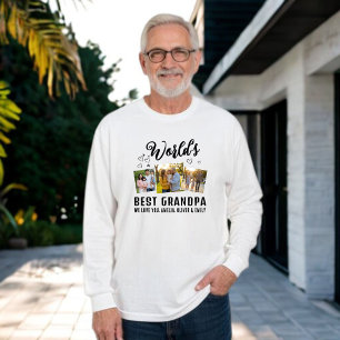 Bester Opa der Welt Benutzerdefinierte 3-Foto-Coll Sweatshirt