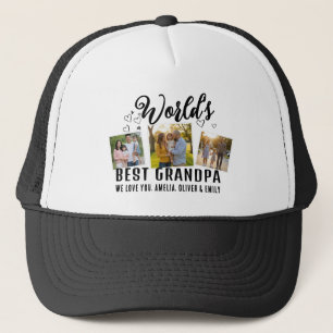 Bester Opa der Welt Benutzerdefinierte 3-Foto-Coll Truckerkappe