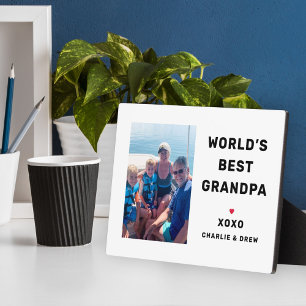 Bester Opa der Welt Benutzerdefiniertes Familienfo Fotoplatte