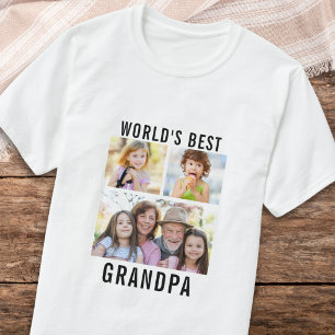 Bester Opa der Welt Enkelkinder 3 Foto Collage T-Shirt