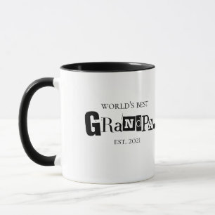 Bester Opa der Welt Est Fun Sprüche Schwarz Weiß Tasse