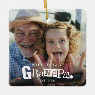 Bester Opa der Welt - Geschenk mit Gründungsdatum  Keramikornament