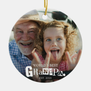 Bester Opa der Welt - Geschenk zum Jubiläum für Gr Keramik Ornament