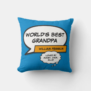 Bester Opa der Welt Lustig Cool Blau Kissen
