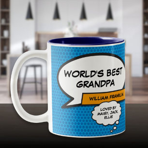 Bester Opa der Welt Personalisierter Opa Zweifarbige Tasse