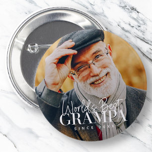 Bester Opa der Welt seit 20XX Modernes Chic-Foto Button