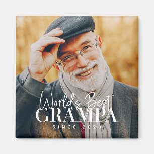 Bester Opa der Welt seit 20XX Modernes Chic-Foto Magnet