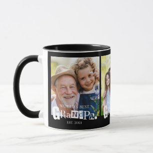 Bester Opa der Welt seit Jahr 3 Fotocollage Tasse