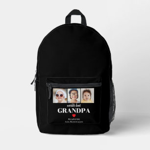 Bester Opa der Welt Wir lieben dich 3 Kinder Foto Bedruckter Rucksack