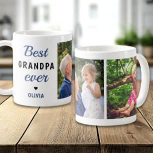 Bester Opa Ever 2 Foto-Collage personalisiert Kaffeetasse