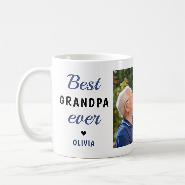 Bester Opa Ever 2 Foto-Collage personalisiert Kaffeetasse (Links)