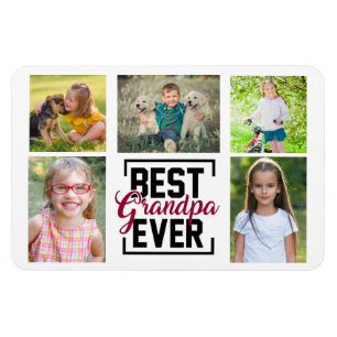 Bester Opa Ever 5 Enkelkinder Foto Collage Magnet