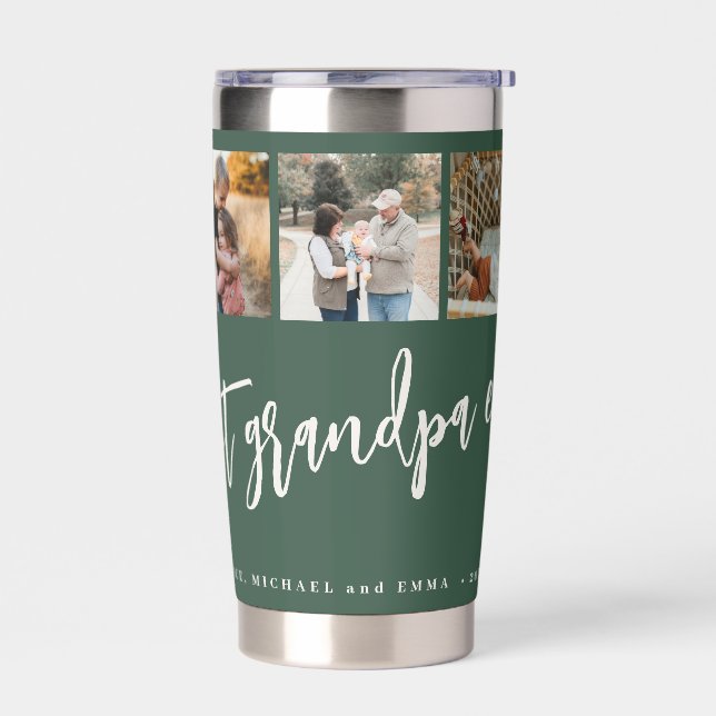 Bester Opa ever 5 Foto-Collage personalisiert  Thermobecher (Links)