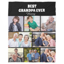 Bester Opa Ever 8-Foto-Collage Chic Schwarz