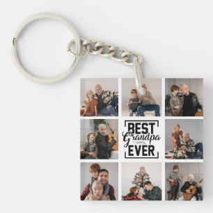 Bester Opa ever 8 Foto Collage Schlüsselanhänger