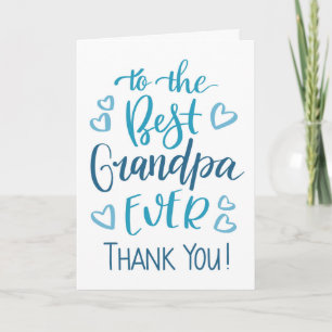 Bester Opa ever Dankeschön-Typografie in Blau Karte