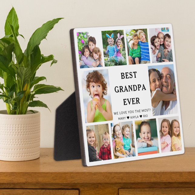 Bester Opa ever Enkelkinder 10 Foto-Collage    Fotoplatte (Von Creator hochgeladen)