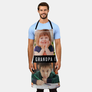 Bester Opa Ever Enkelkinder 2 Fotocollage Schwarz Schürze