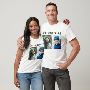 Bester Opa ever Enkelkinder 2 Fotocollage T-Shirt