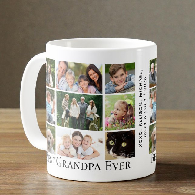 Bester Opa Ever Foto-Collage Kaffeetasse (Best Grandpa Ever Photo Collage Coffee Mug)