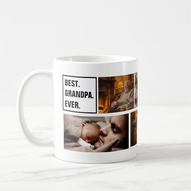 Bester Opa ever Foto-Collage und individueller Tex Kaffeetasse (Links)