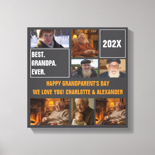 Bester Opa Ever Foto-Collage und individueller Tex Leinwanddruck