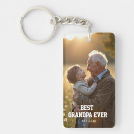 Bester Opa ever Foto personalisiert Schlüsselanhänger