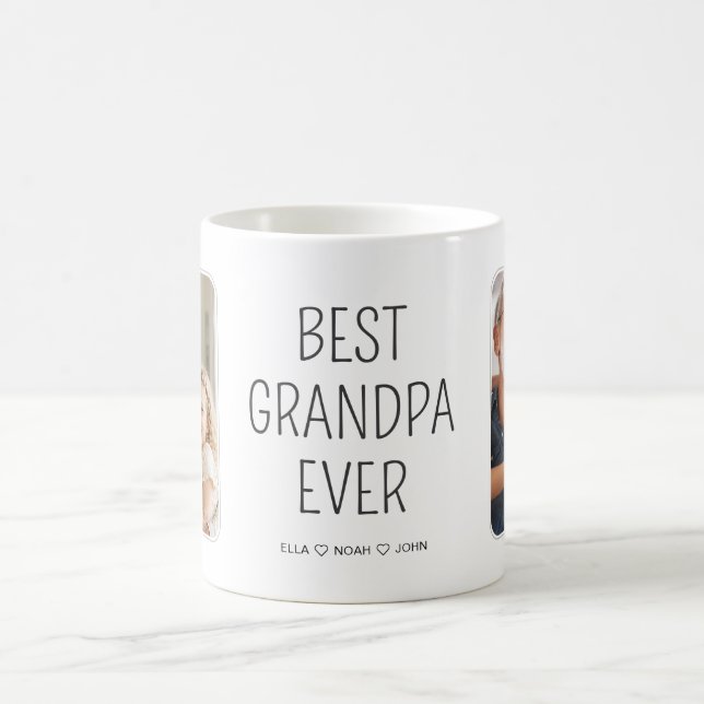 Bester Opa Ever Minimalistische Fotocollage Kaffeetasse (Mittel)