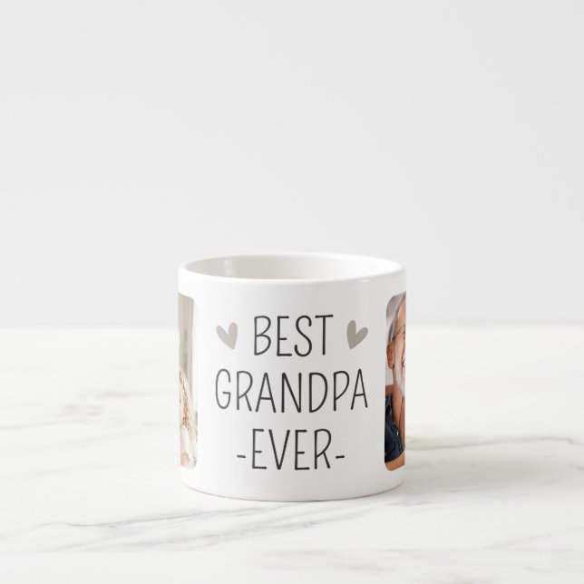 Bester Opa Ever Moderne Schwarze Minimalistische F Espressotasse (Vorderseite)