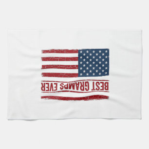 Bester Opa ever patriotisches Flaggenvektor-Design Geschirrtuch