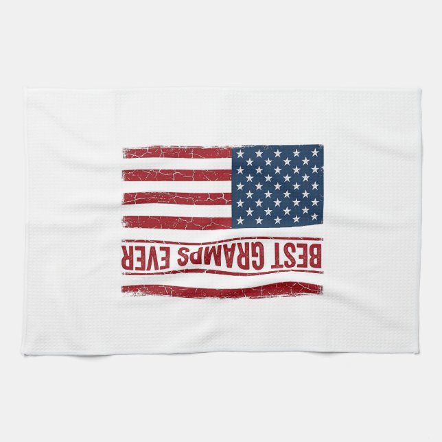 Bester Opa ever patriotisches Flaggenvektor-Design Geschirrtuch (Horizontal)