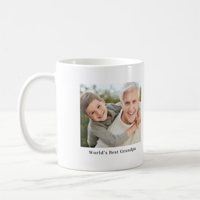 Bester Opa Ever Personalisiertes Vollfoto-Geschenk Kaffeetasse (Links)