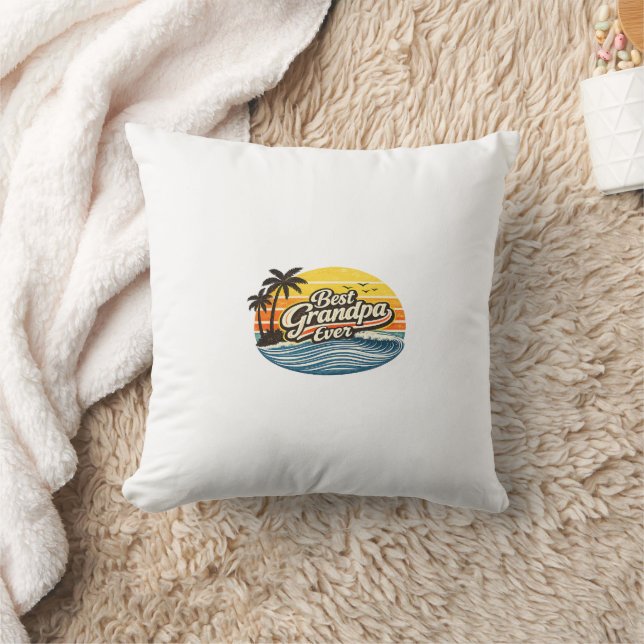 Bester Opa Ever Retro-Sonnenuntergangs-Design Kissen (Decke)